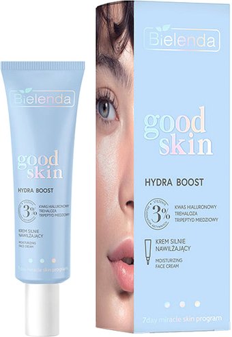  Bielenda Крем для лица интенсивно увлажняющий с гиалуроновой кислотой, трегалозой, трипептидами GOOD SKIN HYDRA BOOST, 50 мл