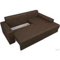 Угловой диван Mebelico Майами 15 114892 (правый, рогожка, коричневый)