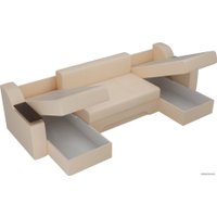 П-образный диван Лига диванов Сенатор 28915 (экокожа, бежевый)