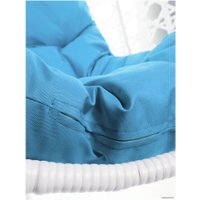 Подвесное кресло M-Group Для двоих Люкс 11510103 (белый ротанг/голубая подушка)