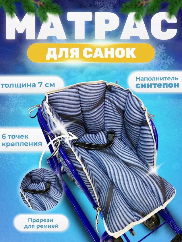 

Сиденье для санок Сиденье Уют Матрас для санок (черный/голубой)
