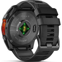 Умные часы Garmin Fenix 8 51мм (серый, черный силиконовый ремешок)