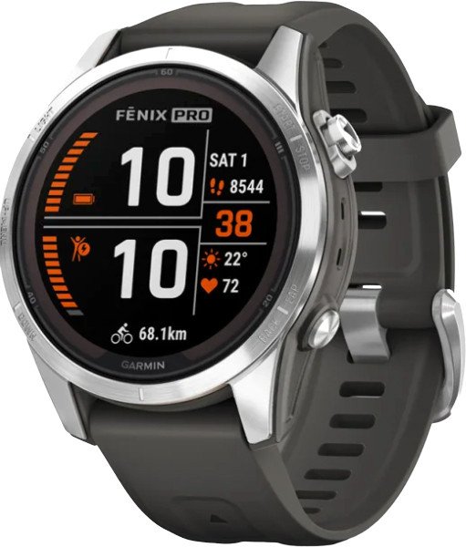 

Умные часы Garmin Fenix 7S Pro Solar (серебро/графит)