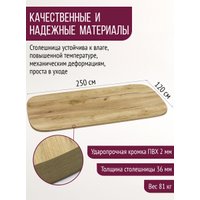 Столешница Millwood Закругленная 250x120 (дуб золотой Craft)