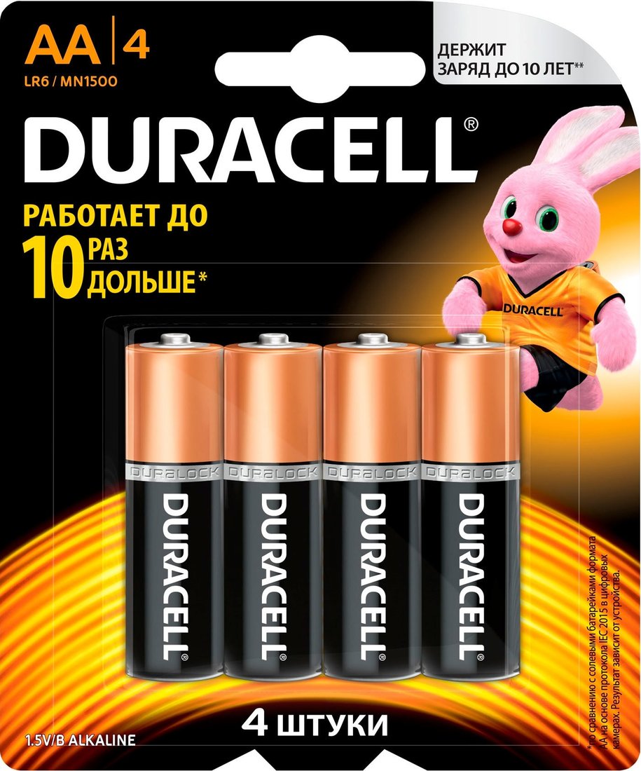 

Батарейка DURACELL LR6/MN1500 AA 4 шт.