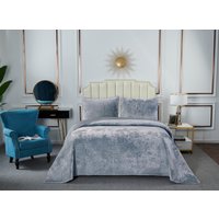 Набор текстиля для спальни Sofi De MarkO Патрисия 240x260 Пок-П-240x260сг1 (серо-голубой 1)