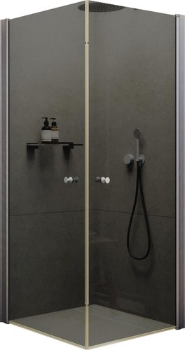 Душевой уголок MaybahGlass MGY-1296-5 (графитовое стекло/хром матовый)