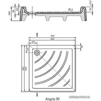 Душевой поддон Ravak Kaskada Angela PU 90x90