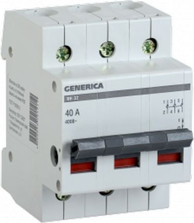 

Выключатель нагрузки Generica ВН-32 3Р 40А MNV15-3-040