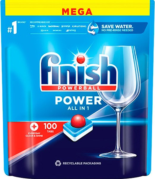 

Таблетки для посудомоечной машины Finish All in 1 Powerball Power (100 шт)