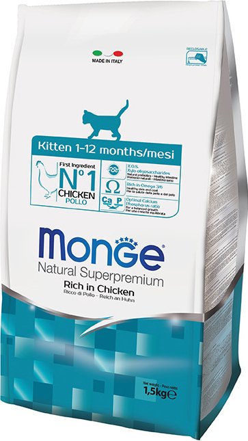 

Сухой корм для кошек Monge Kitten Rich in Chicken 0.4 кг