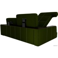 Угловой диван Лига диванов Брюссель 29387 (левый, микровельвет, зеленый)