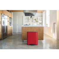 Система сортировки мусора Brabantia Bo Pedal Bin 2 x 30 л (пламенно-красный)