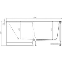 Фронтальный экран под ванну Alex Baitler 150x63 PF1563H