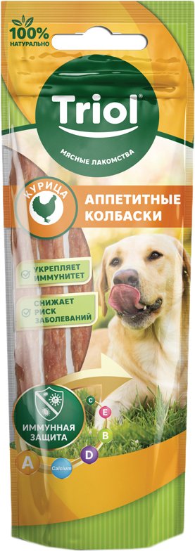 Лакомство для собак Triol Аппетитные колбаски из курицы (40 г)