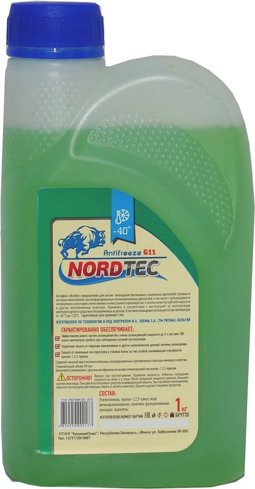 

Антифриз NordTec Antifreeze-40 G11 зеленый 1кг
