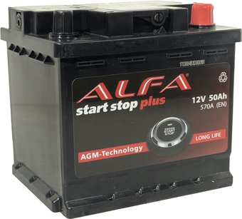 Автомобильный аккумулятор ALFA AGM R+ (50 А·ч)