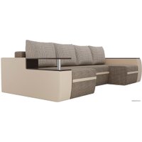 П-образный диван Лига диванов Майами 103069 (корфу/экокожа, корфу 03/бежевый/корфу 02)