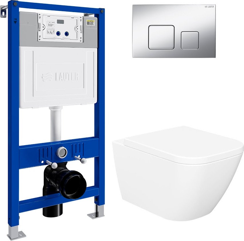 

Унитаз подвесной Lauter Nuremberg 21811 + 21901001 (белый, с кнопкой смыва 219703F сатин)