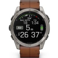 Умные часы Garmin Fenix 8 Sapphire 51мм (титановый, каштановый кожаный ремешок)