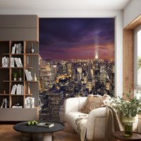 Фотообои ФабрикаФресок Яркие Небоскребы Ночного Нью-Йорка 1132270 (200x270)