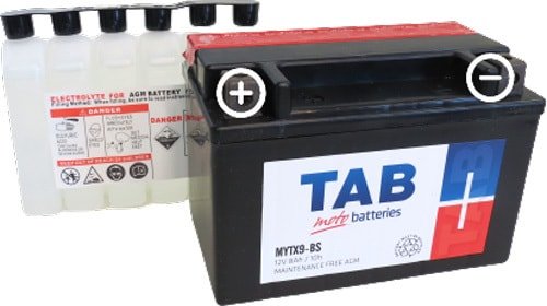 

Мотоциклетный аккумулятор TAB YTX9-BS (8 А·ч)