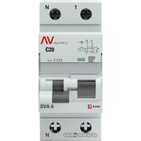 Дифференциальный автомат EKF Averes DVA-6 2P 20А 30мА (C) 6кА тип A rcbo6-1pn-20C-30-a-av