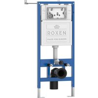 Унитаз подвесной Roxen Simple compact в комплекте с инсталляцией StounFix Dual Fresh 6 в 1 968026 (кнопка: золото глянцевое )