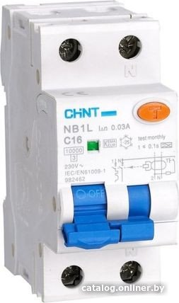 Дифференциальный автомат Chint NB1L 10kA 1P+N C16A 30mA AC х-ка C 2М 203107
