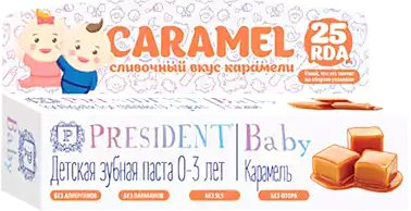 

Зубная паста PresiDent Baby 0-3 со вкусом карамели без фтора 30 мл