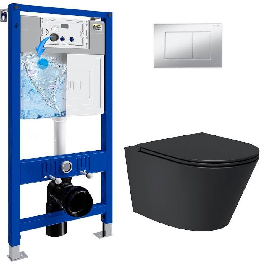 Унитаз подвесной Lauter Longer 2110822B + 21901002 (кнопка 219703J, сатин)