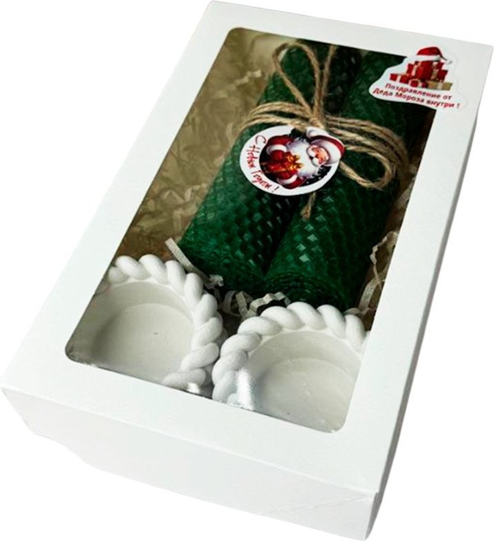 

Подарочный набор Вендитио Ozarich Новогодний с 2-мя свечами и подсвечниками (зеленый)