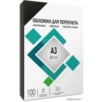 Обложка для термопереплета Гелеос CCA3B A3 230 г/м2 100 шт (кожа, черный)