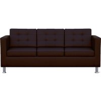 Диван Brioli Дилли клетка трехместный (экокожа, L13 коричневый)