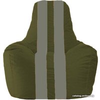 Кресло-мешок Flagman Спортинг С1.1-53 (тёмно-оливковый/серый)