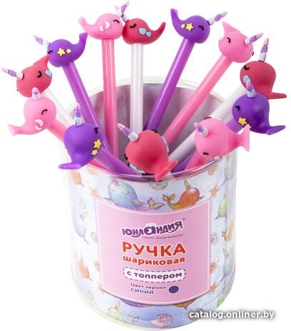 Ручка шариковая Юнландия Кит-Единорог 143783 (в ассортименте)