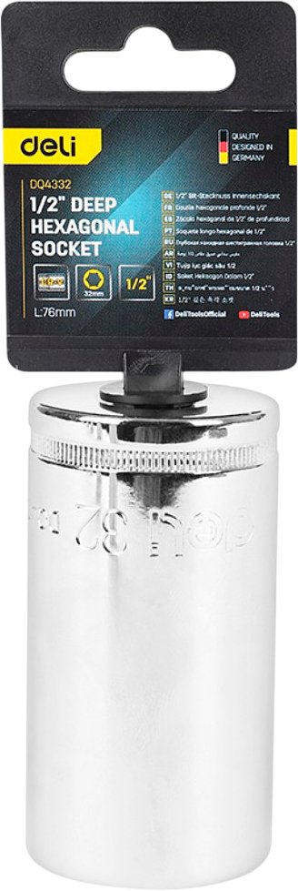 

Головка слесарная Deli Торцевая шестигранная EDQ4332