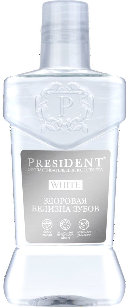 

Ополаскиватель для полости рта PresiDent White Здоровая белизна 250 мл