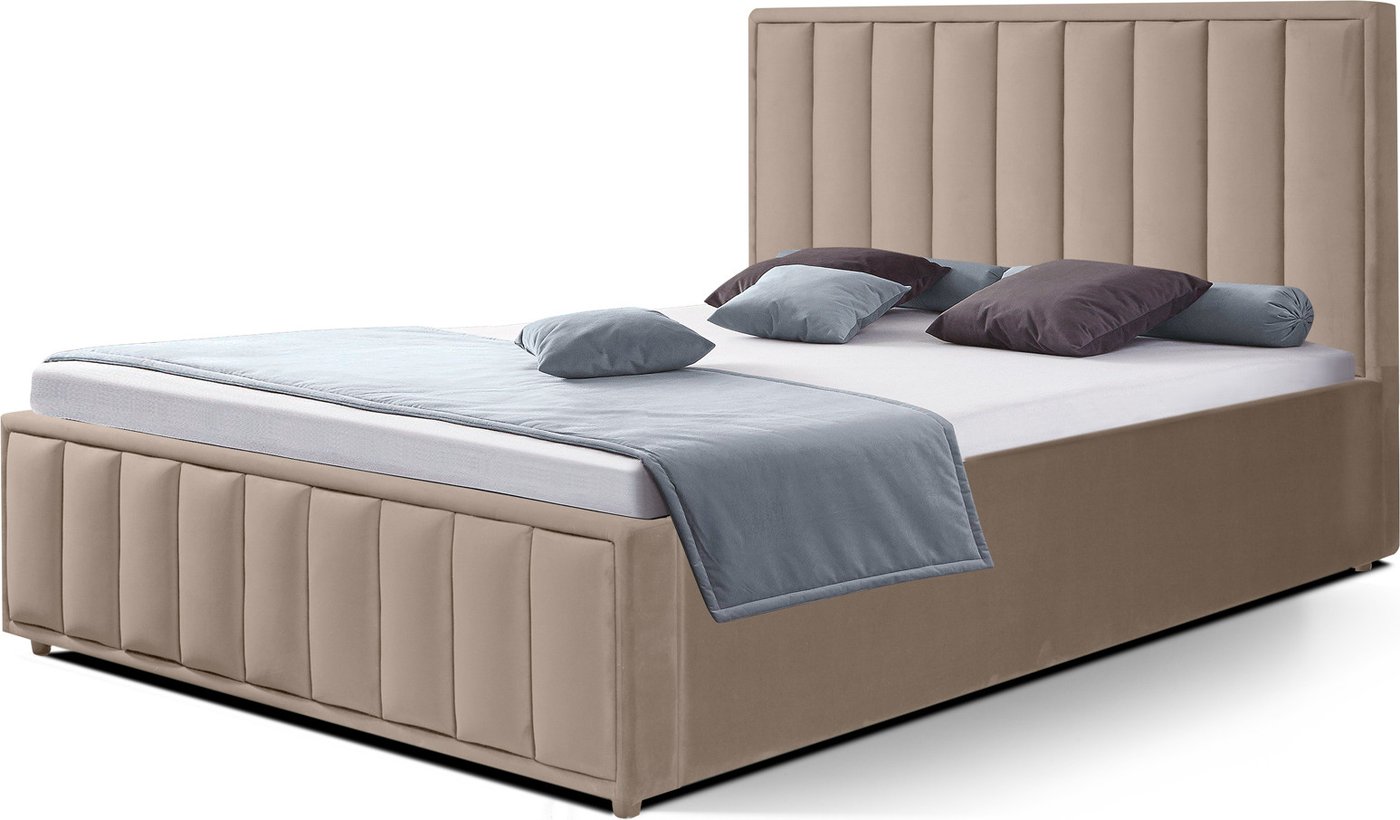 

Кровать ФорестДекоГрупп Стелла 2 140x200 с ПМ и бельевым ящиком (Veluta Lux 18)