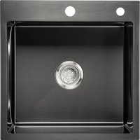 Кухонная мойка Saniteco 5050 PVD (с сифоном, дозатором и коландером)