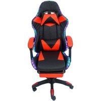 Игровое (геймерское) кресло AR GAMING AR 007 (с LED подсветкой, черный/красный)