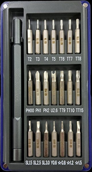 

Набор отвертка с битами Workpro WP200511 (21пр)