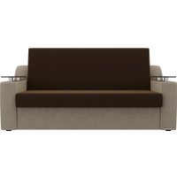 Диван Лига диванов Сенатор 120 106419 (микровельвет, коричневый/бежевый)