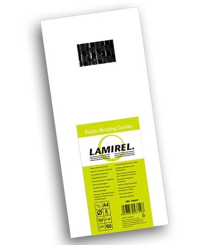 

Пластиковая пружина для переплета Lamirel 8 мм 100 шт (черный) LA-78669