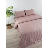 Евро комплект постельного белья Samsara Страйп-сатин Евро 50х70 (пыльная роза)