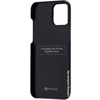 Чехол для телефона Pitaka MagEZ для iPhone 12 Pro Max (twill, черный/серый)