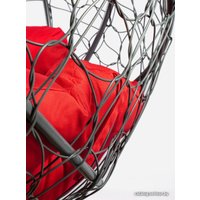 Подвесной диван M-Group Лежебока 11180306 (с серым ротангом/красная подушка)