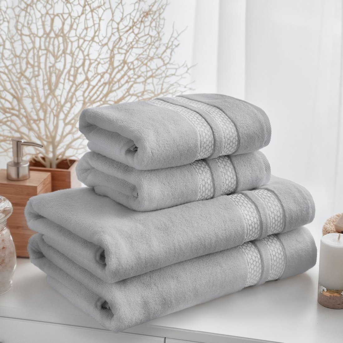 

Набор полотенец Verossa МХ50 Reticolo 08 НПК044 746413 (холодный серый)