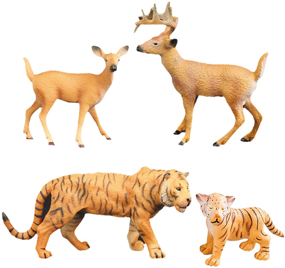 Набор фигурок Masai Mara Мир диких животных. Семья тигров и семья оленей MM211-239