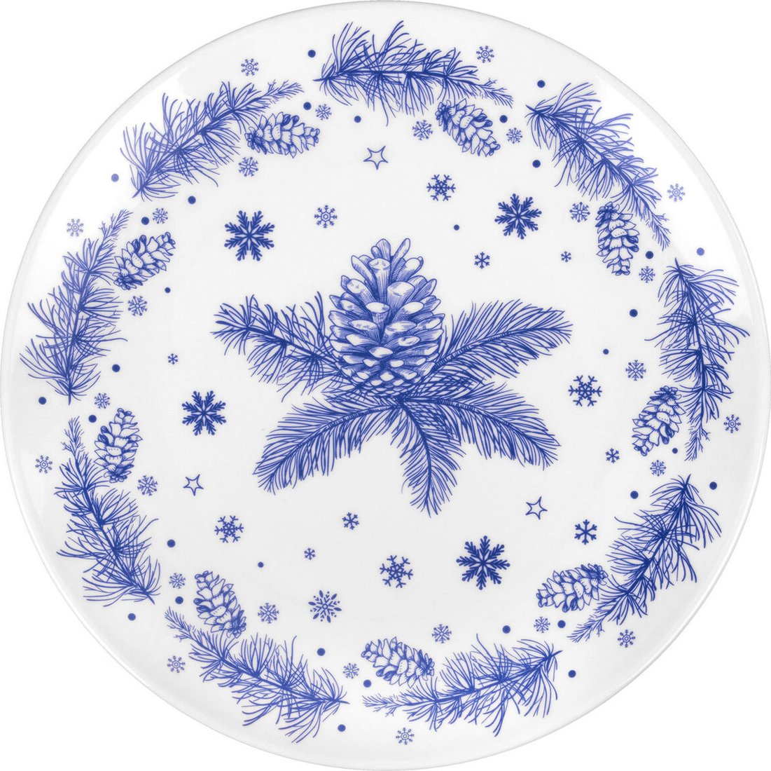 

Тарелка обеденная Золотая сказка Еловые ветки 592548